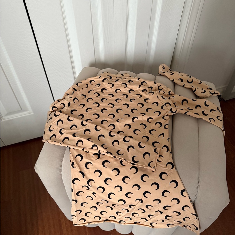 Marine Serre Beige and Black Crescent Moon Top